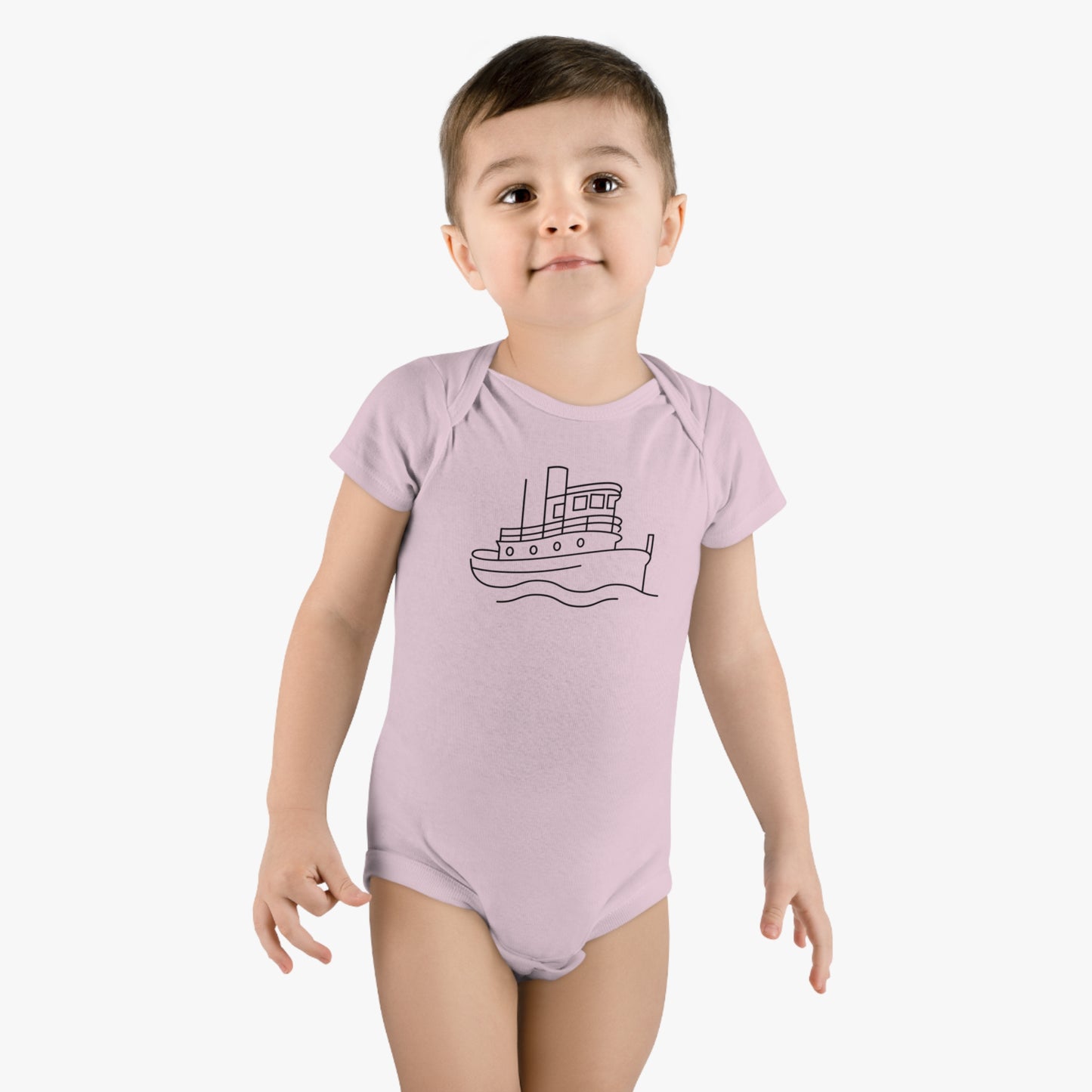 Tug Boat Print Baby Onesies