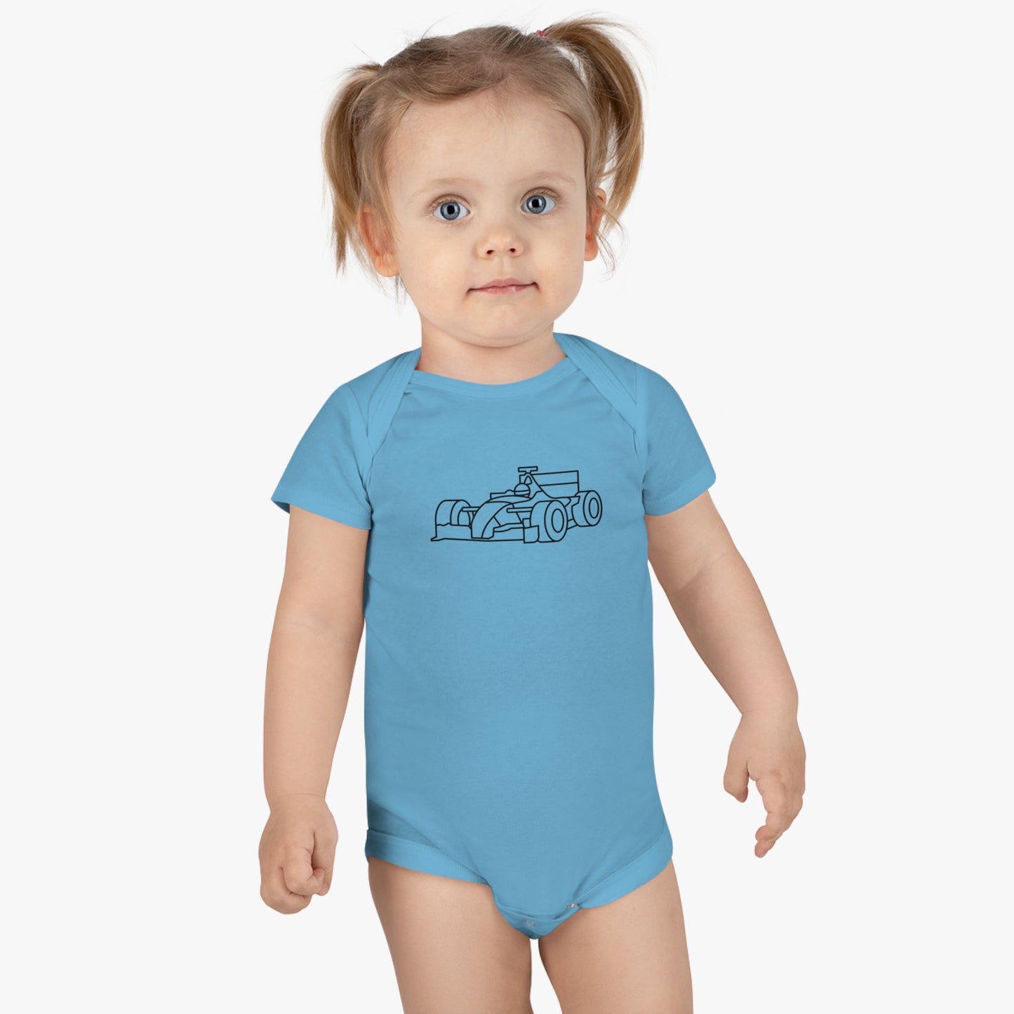 Zooming Race Car Print Baby Onesies