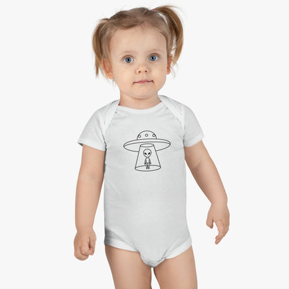 Alien UFO Print Baby Onesies