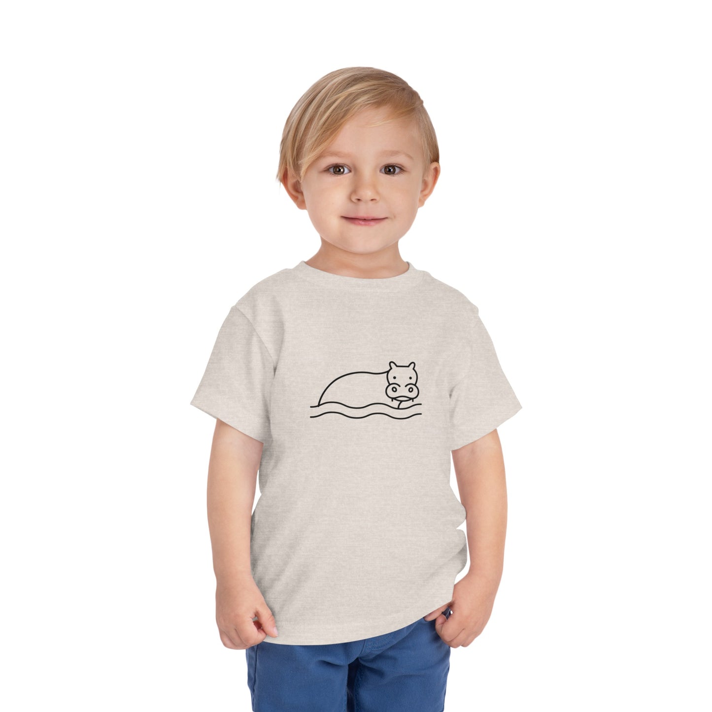 Hippo In Water Print Toddlers T-Shirt