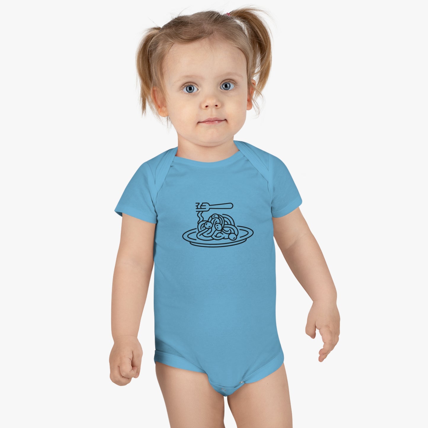 Spaghetti Dinner Print Baby Onesies