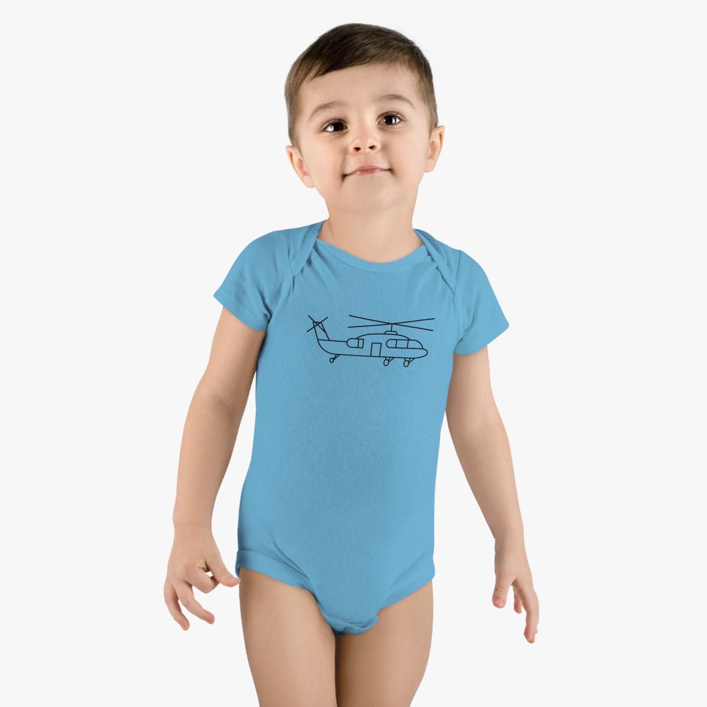 Flying Helicopter Print Baby Onesies