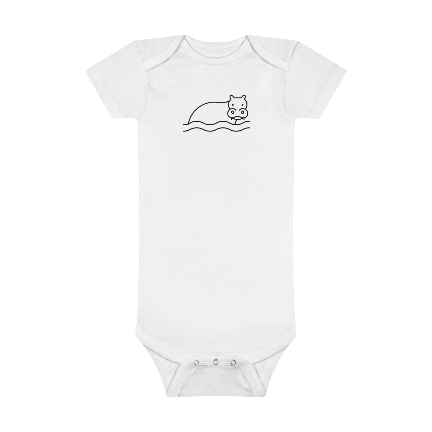 Hippo In Water Print Baby Onesies