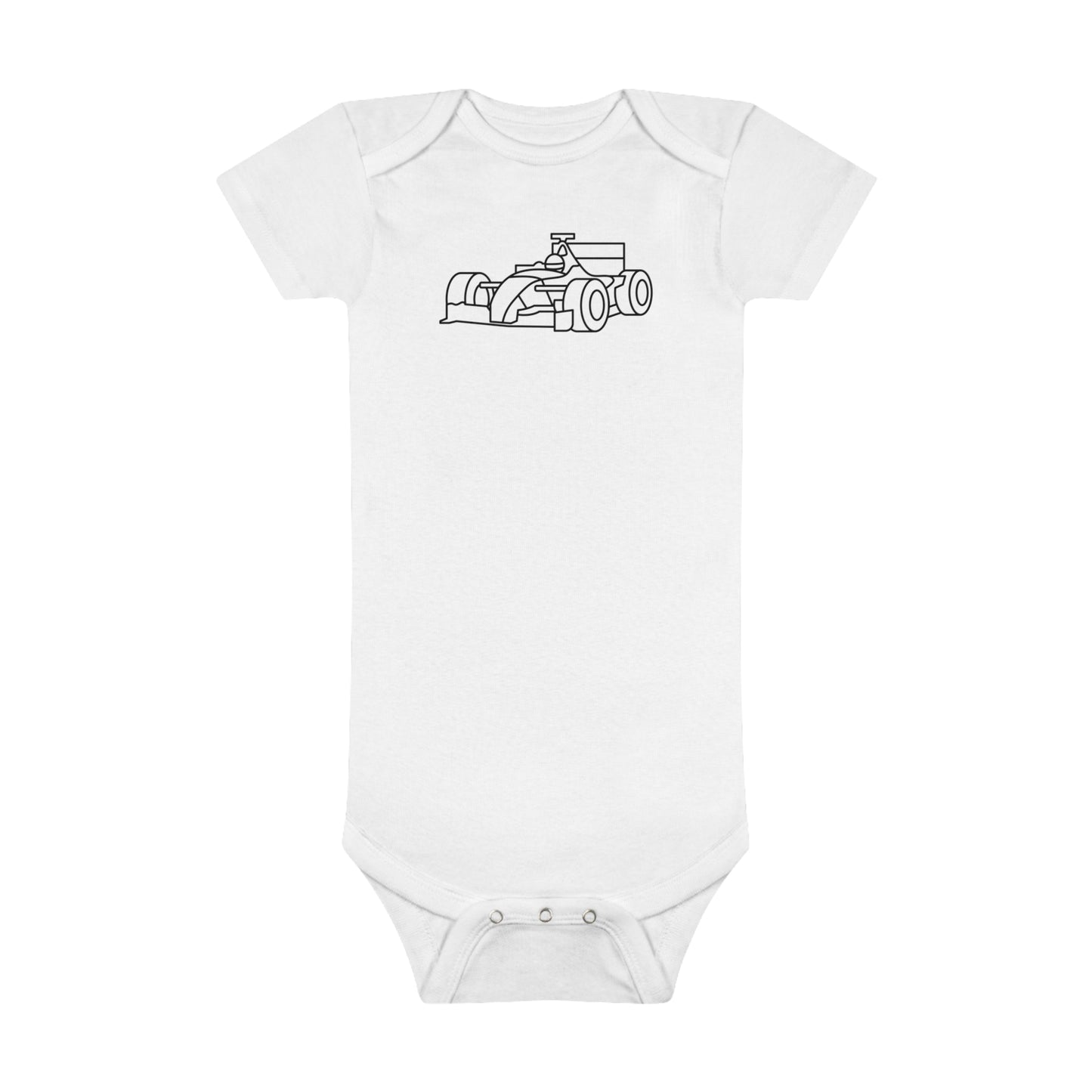 Zooming Race Car Print Baby Onesies