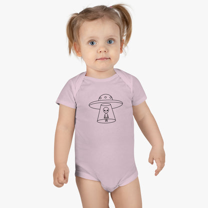 Alien UFO Print Baby Onesies