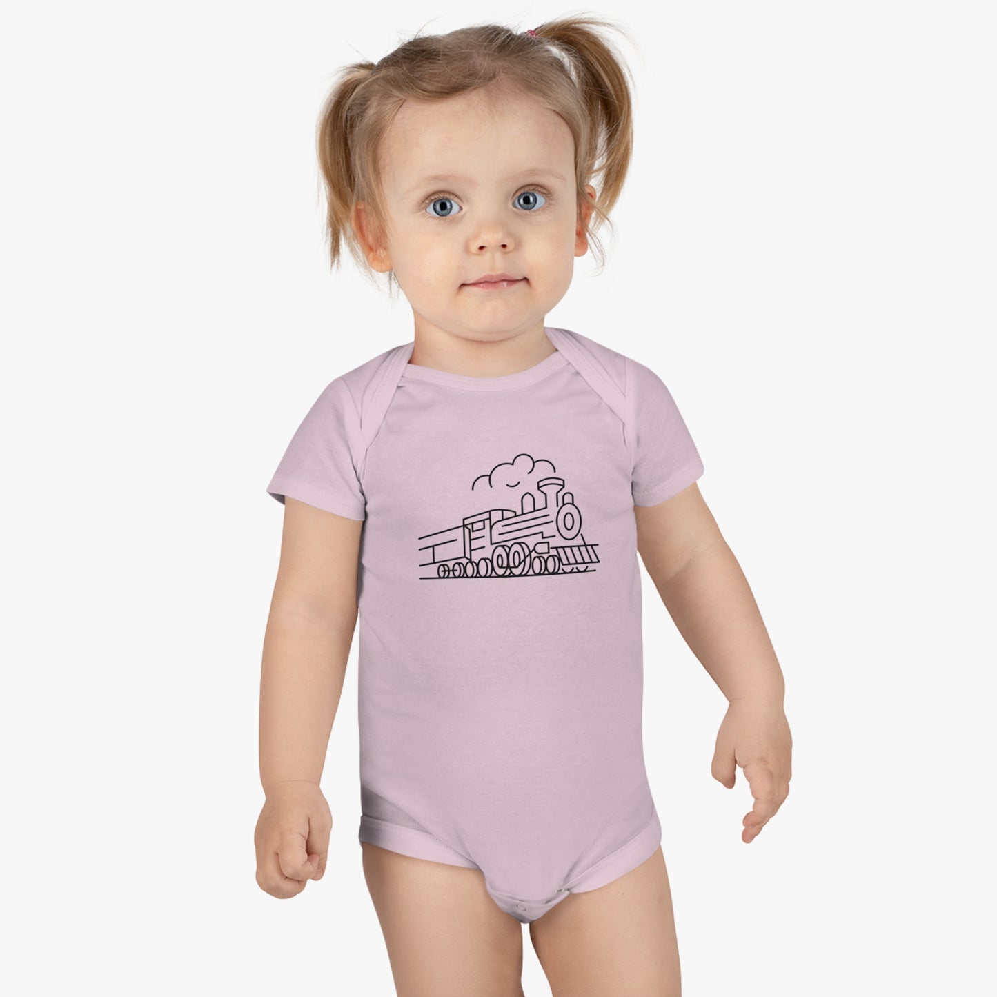 Choo-Choo Train Print Baby Onesies