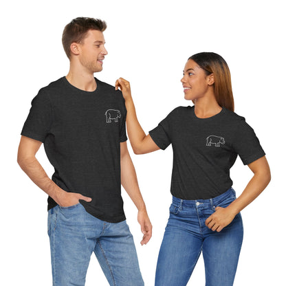 Hippo Print Men & Women T-Shirt