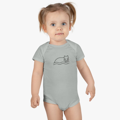 Hippo In Water Print Baby Onesies