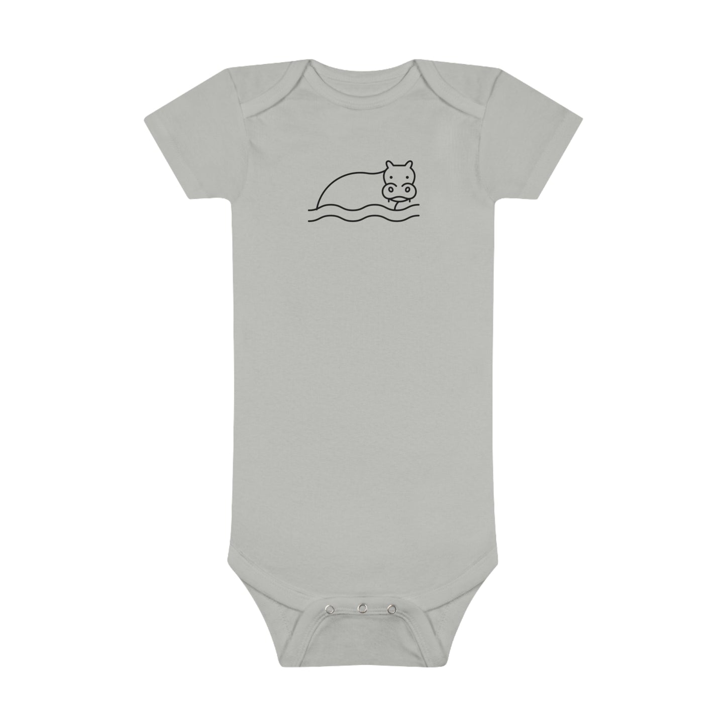 Hippo In Water Print Baby Onesies