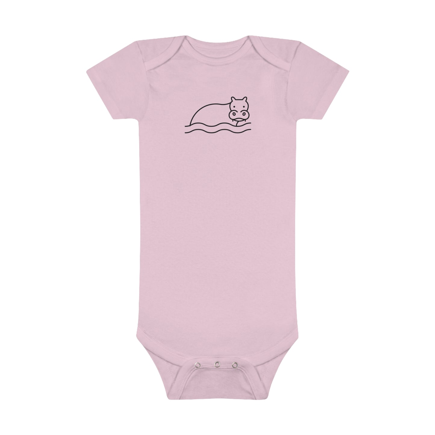 Hippo In Water Print Baby Onesies