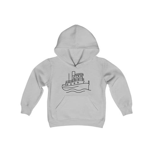 Tug Boat Print Kids Hoodie