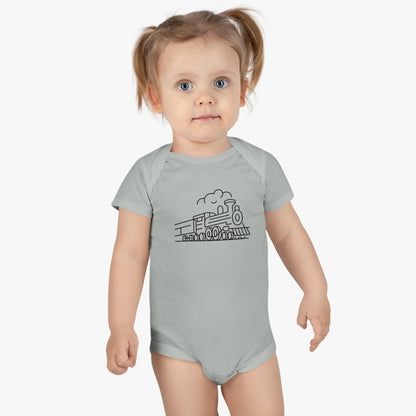 Choo-Choo Train Print Baby Onesies