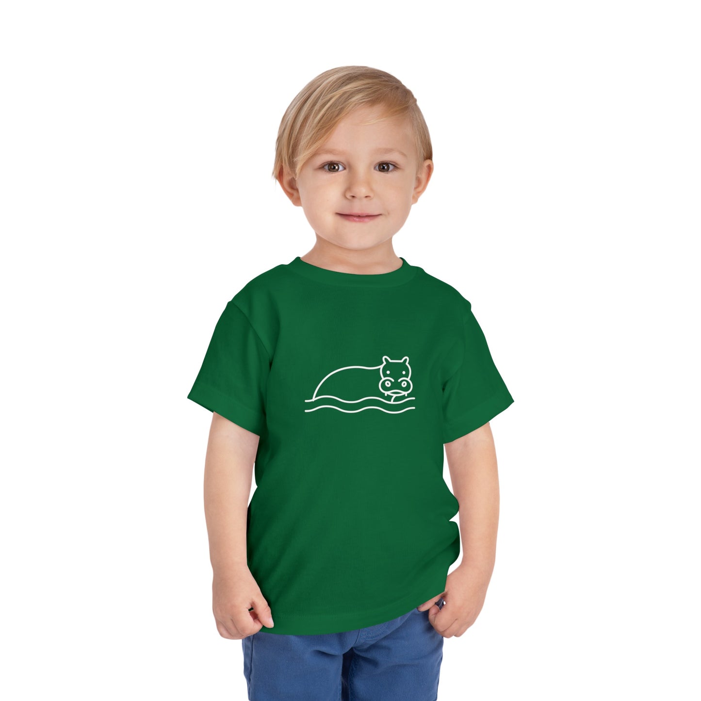 Hippo In Water Print Toddlers T-Shirt