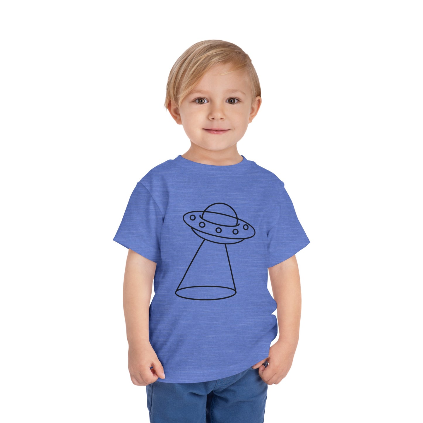 UFO with a Beam of Light Print Kids T-Shirt