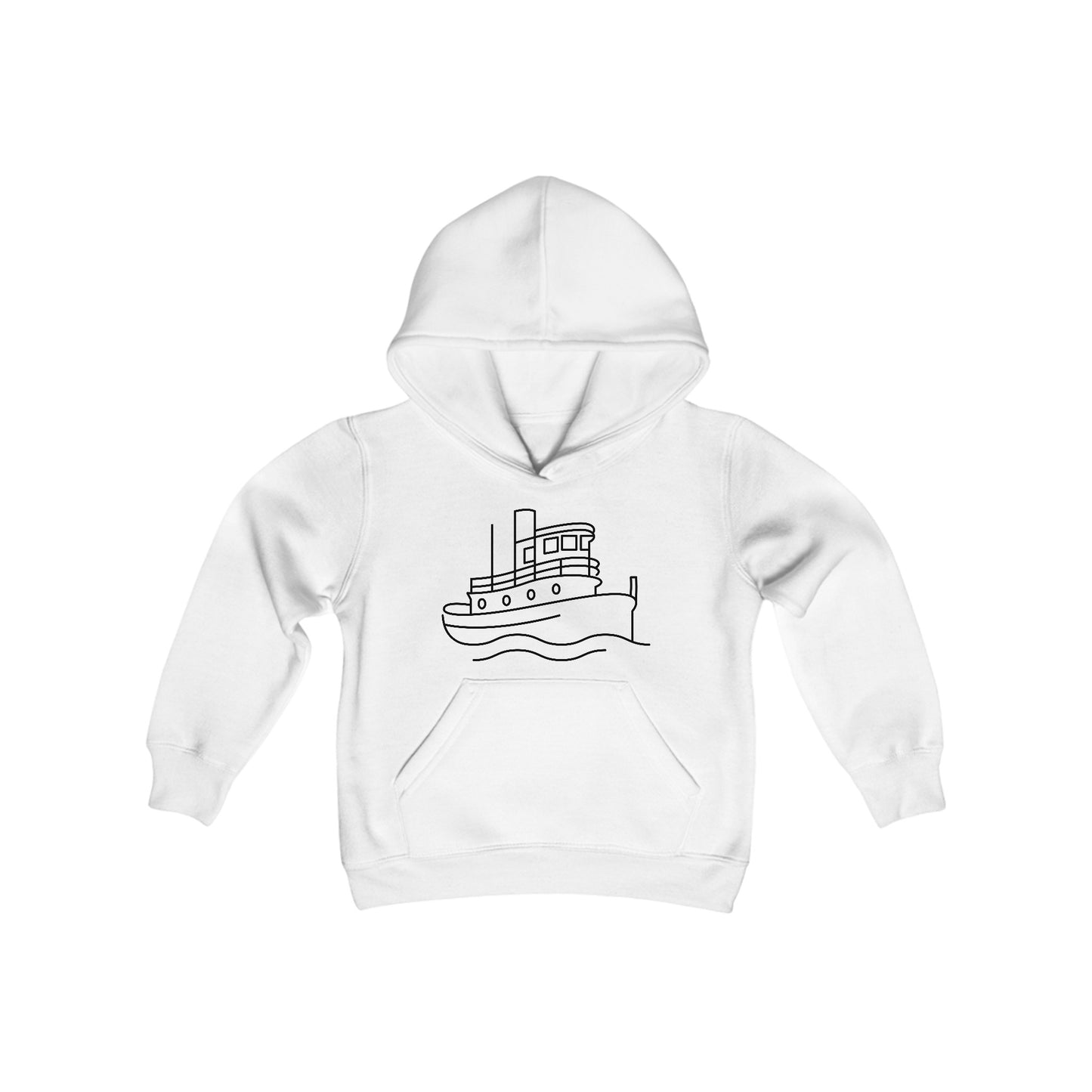 Tug Boat Print Kids Hoodie