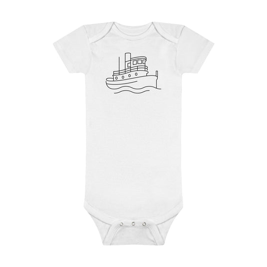 Tug Boat Print Baby Onesies