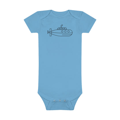 Happy Submarine Print Baby Onesies