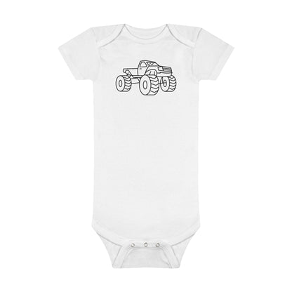 Monster Truck Print Baby Onesie