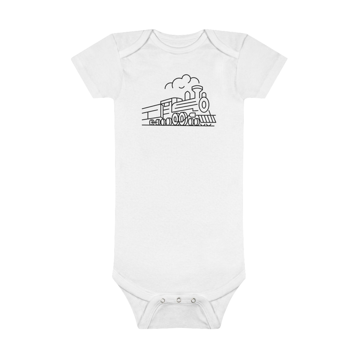 Choo-Choo Train Print Baby Onesies