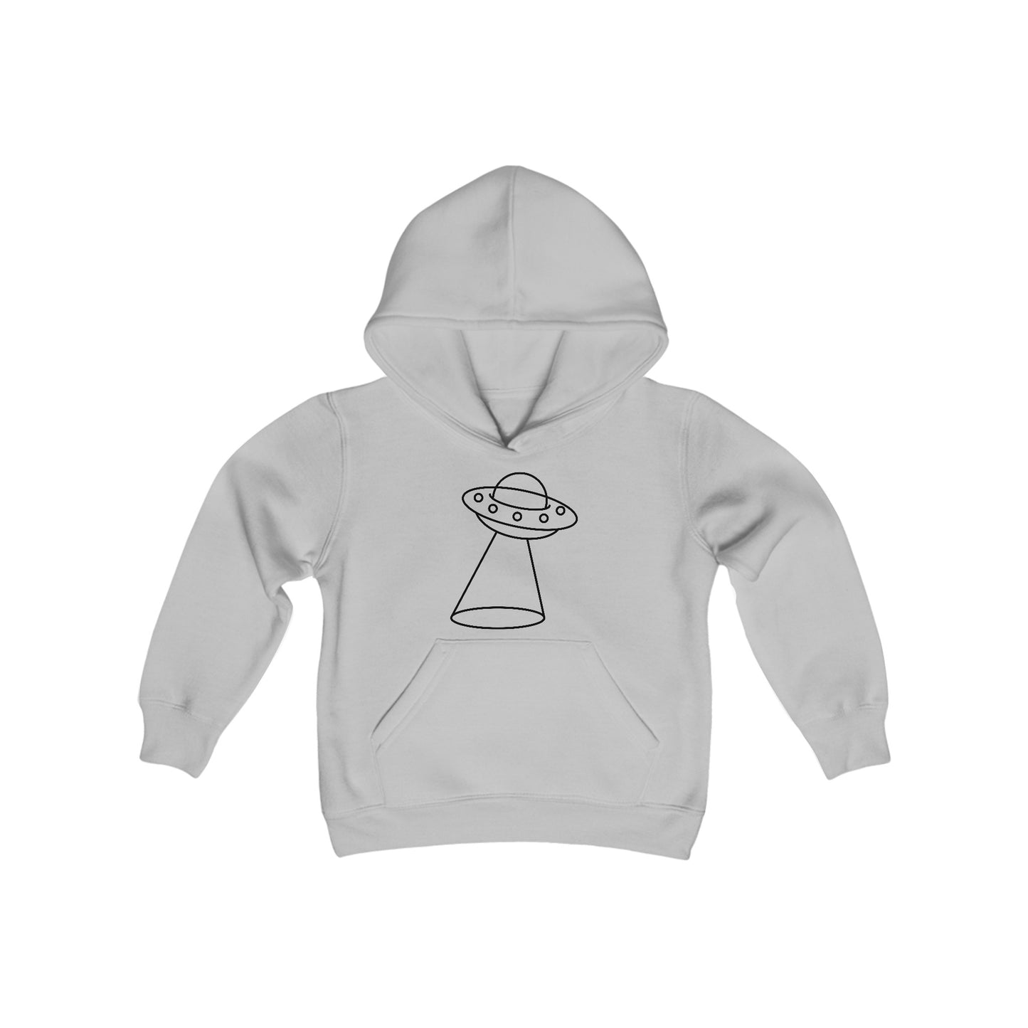 UFO with a Beam of Light Print Kids Hoodie