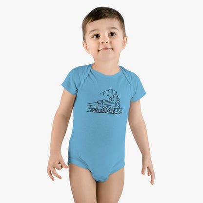 Choo-Choo Train Print Baby Onesies