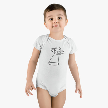 UFO with a Beam of Light Print Baby Onesies