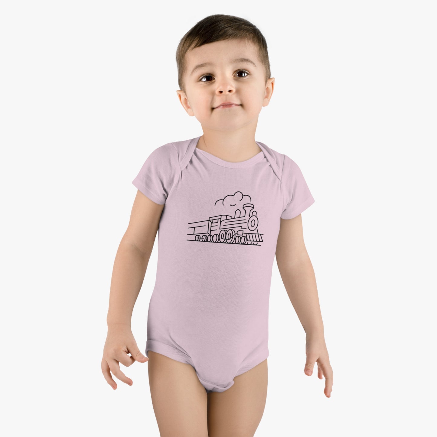 Choo-Choo Train Print Baby Onesies