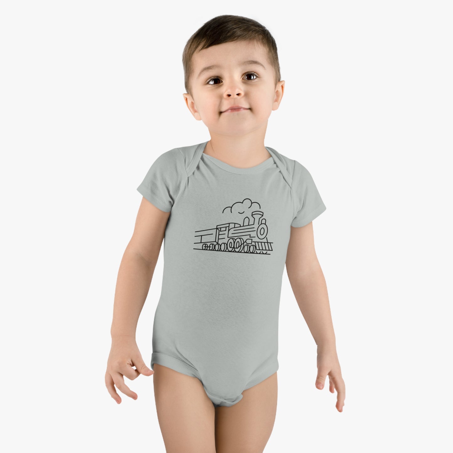 Choo-Choo Train Print Baby Onesies