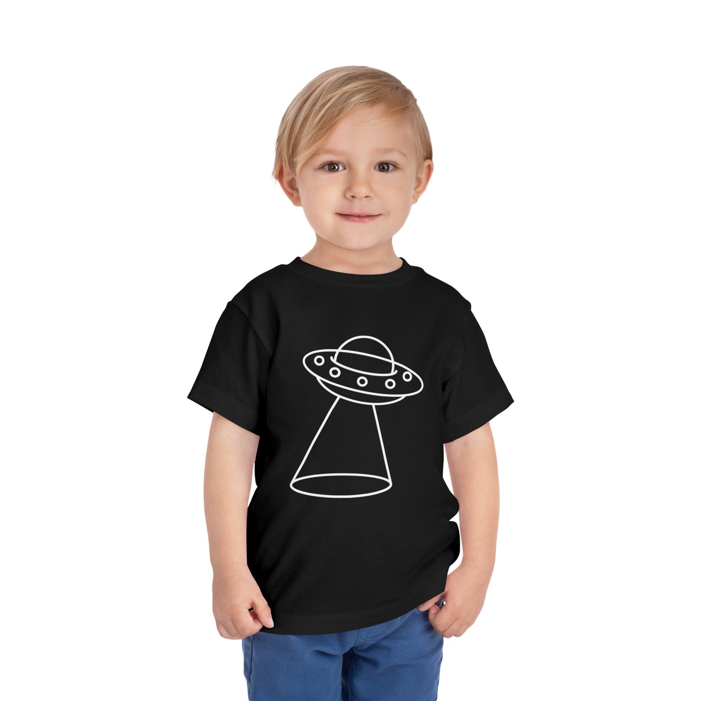 UFO with a Beam of Light Print Kids T-Shirt