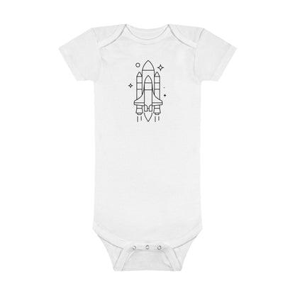 Rocket  Ship Print Baby Onesies