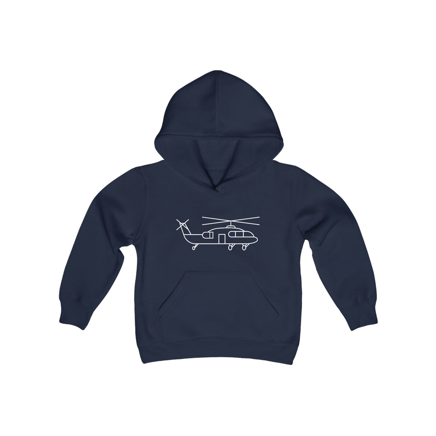 Flying Helicopter Print Kids Hoodie