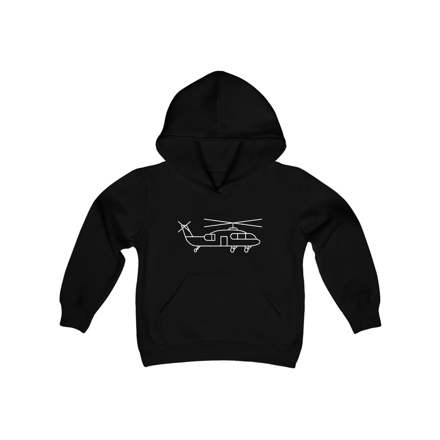 Flying Helicopter Print Kids Hoodie