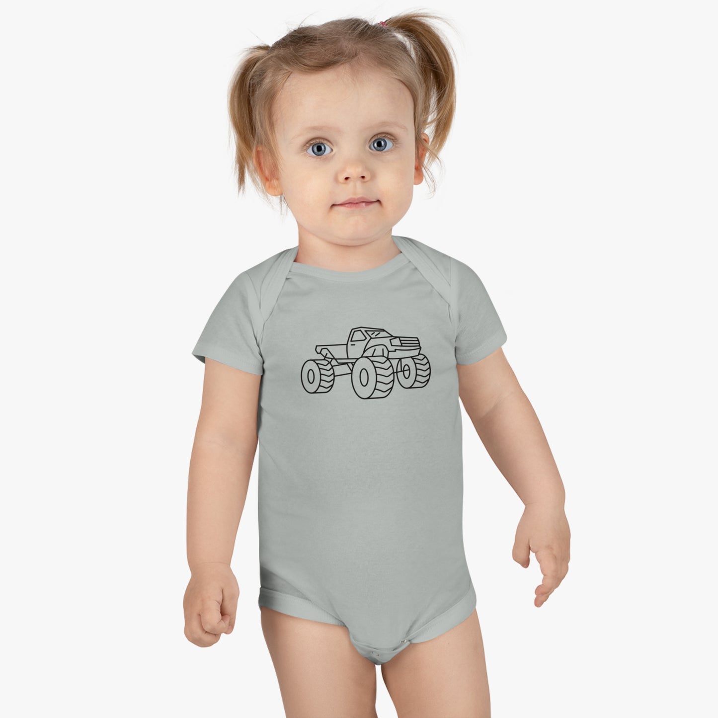 Monster Truck Print Baby Onesie