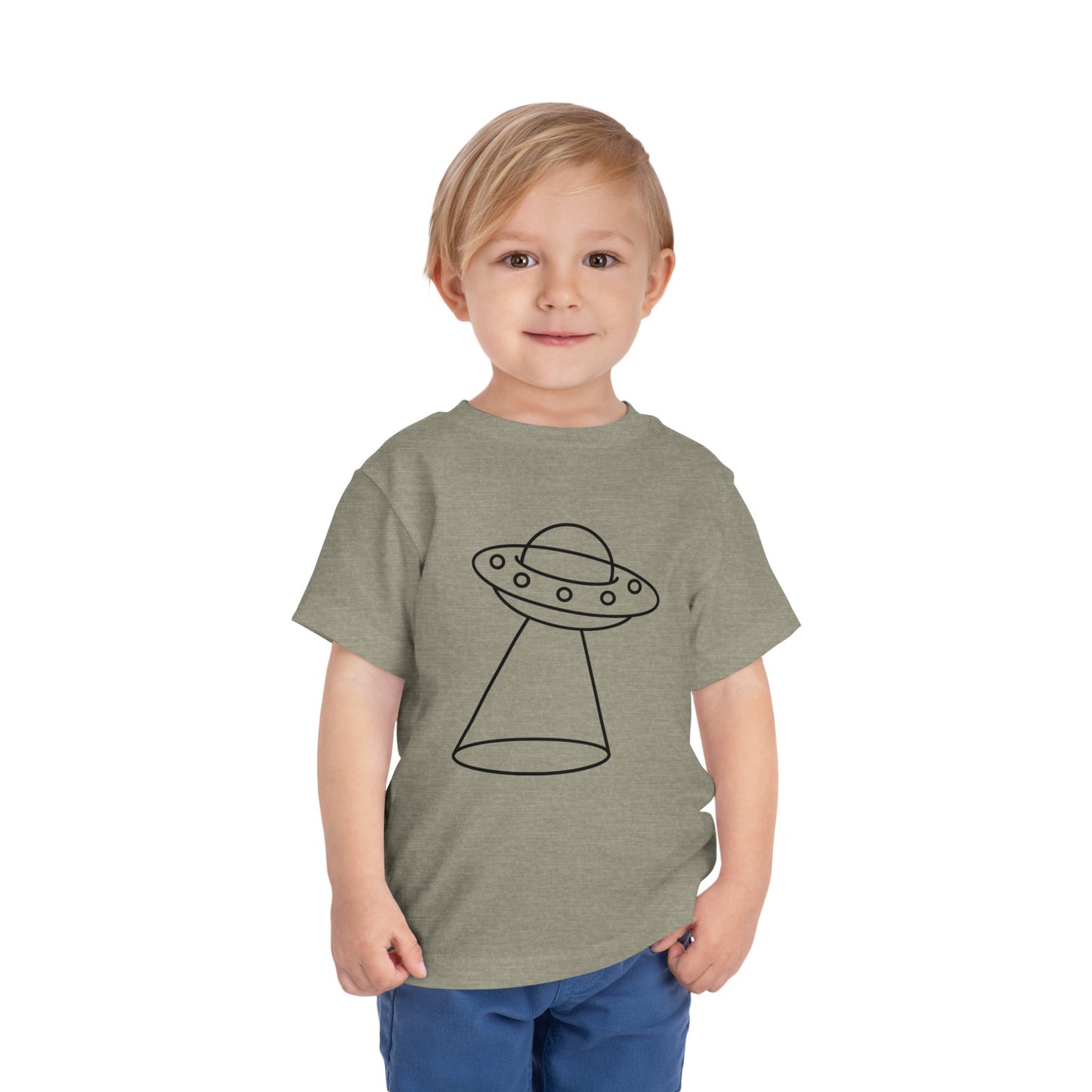 UFO with a Beam of Light Print Kids T-Shirt