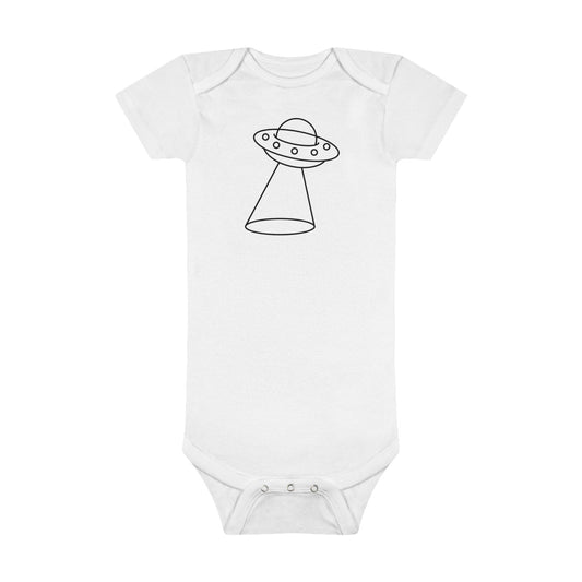 UFO with a Beam of Light Print Baby Onesies