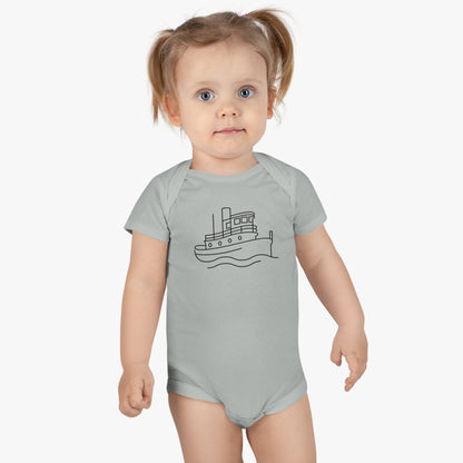 Tug Boat Print Baby Onesies