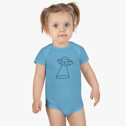 UFO with a Beam of Light Print Baby Onesies