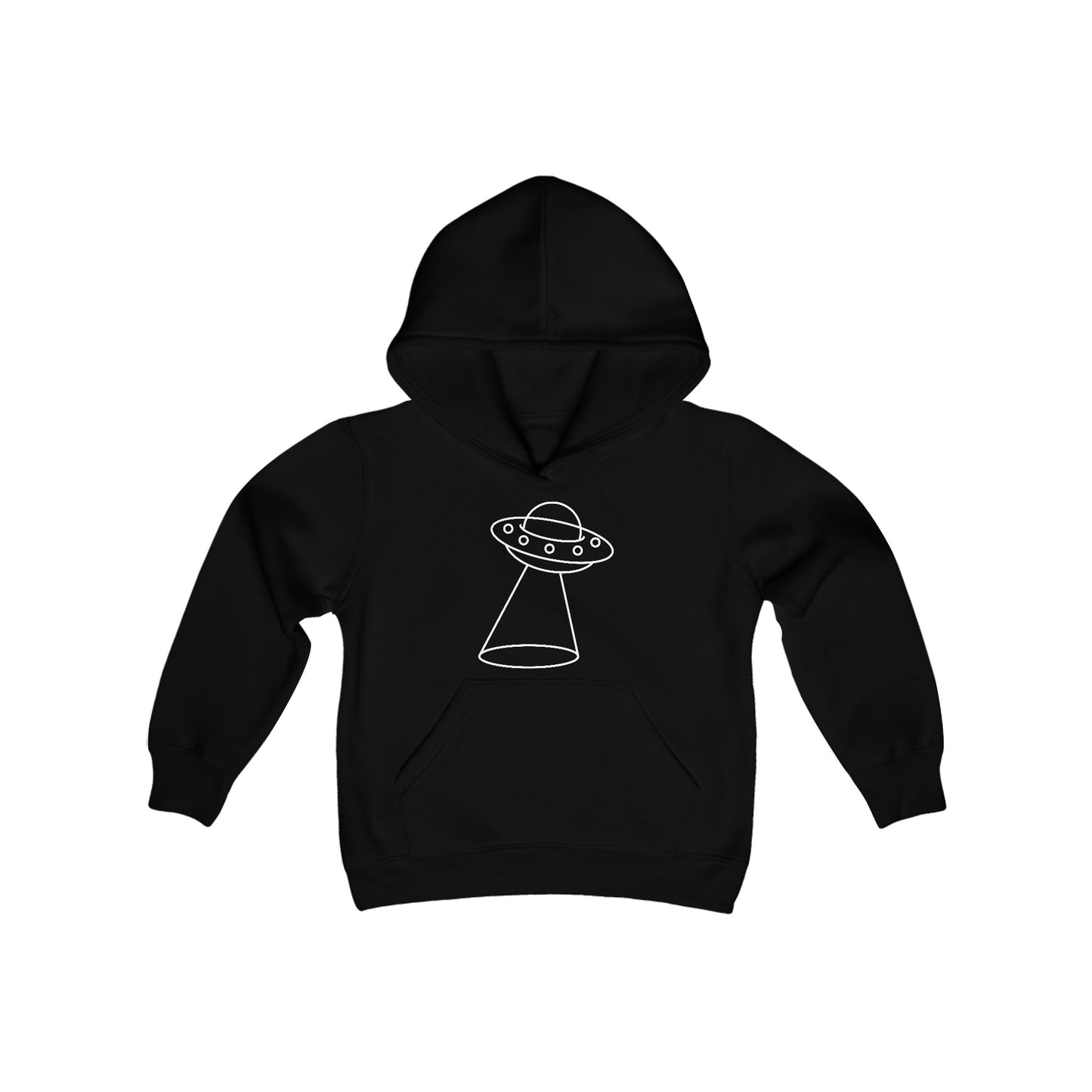 UFO with a Beam of Light Print Kids Hoodie