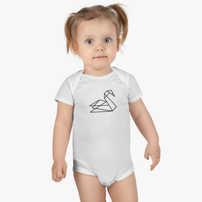 Origami Swan Print Baby Onesies