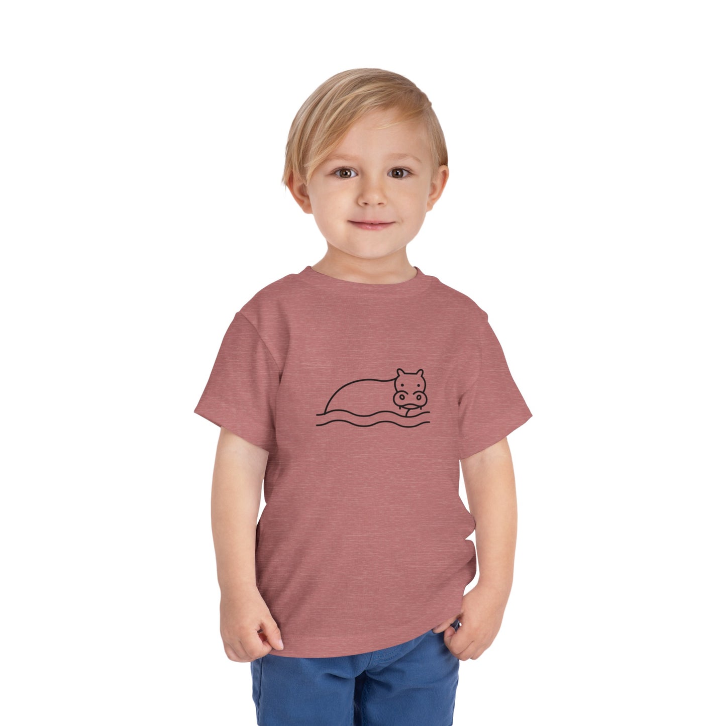 Hippo In Water Print Toddlers T-Shirt