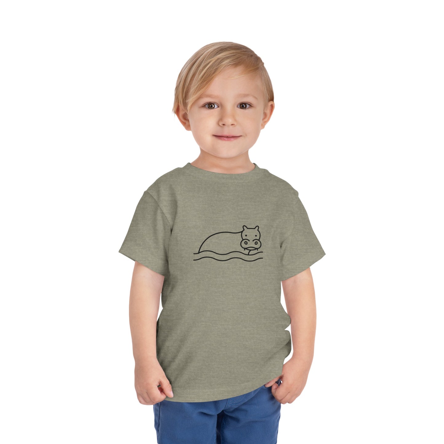 Hippo In Water Print Toddlers T-Shirt