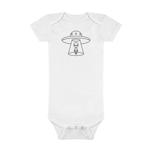 Alien UFO Print Baby Onesies