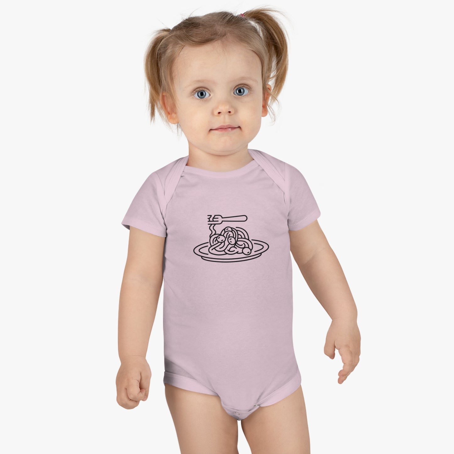 Spaghetti Dinner Print Baby Onesies