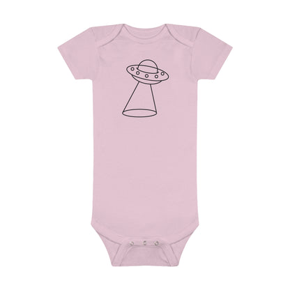 UFO with a Beam of Light Print Baby Onesies