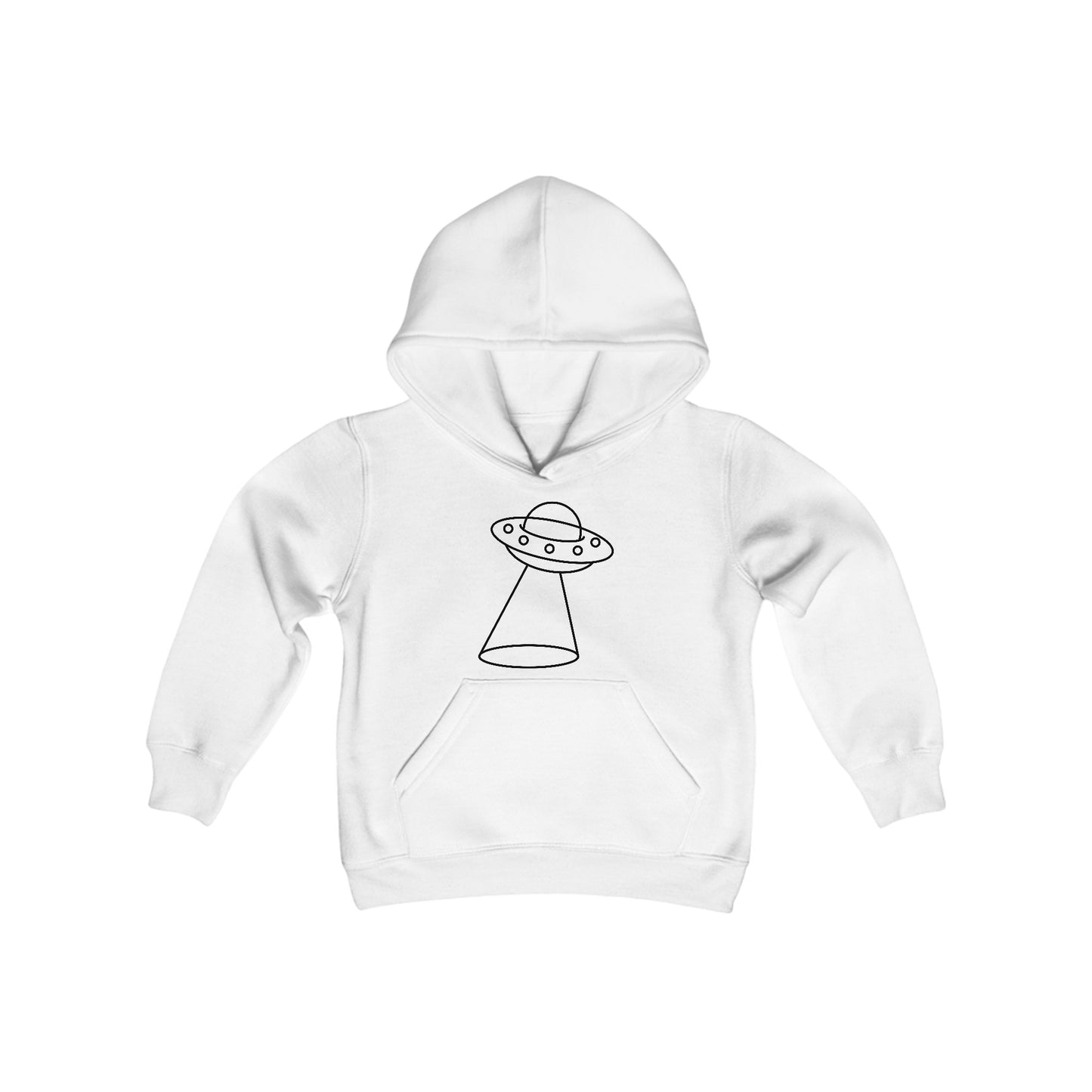 UFO with a Beam of Light Print Kids Hoodie