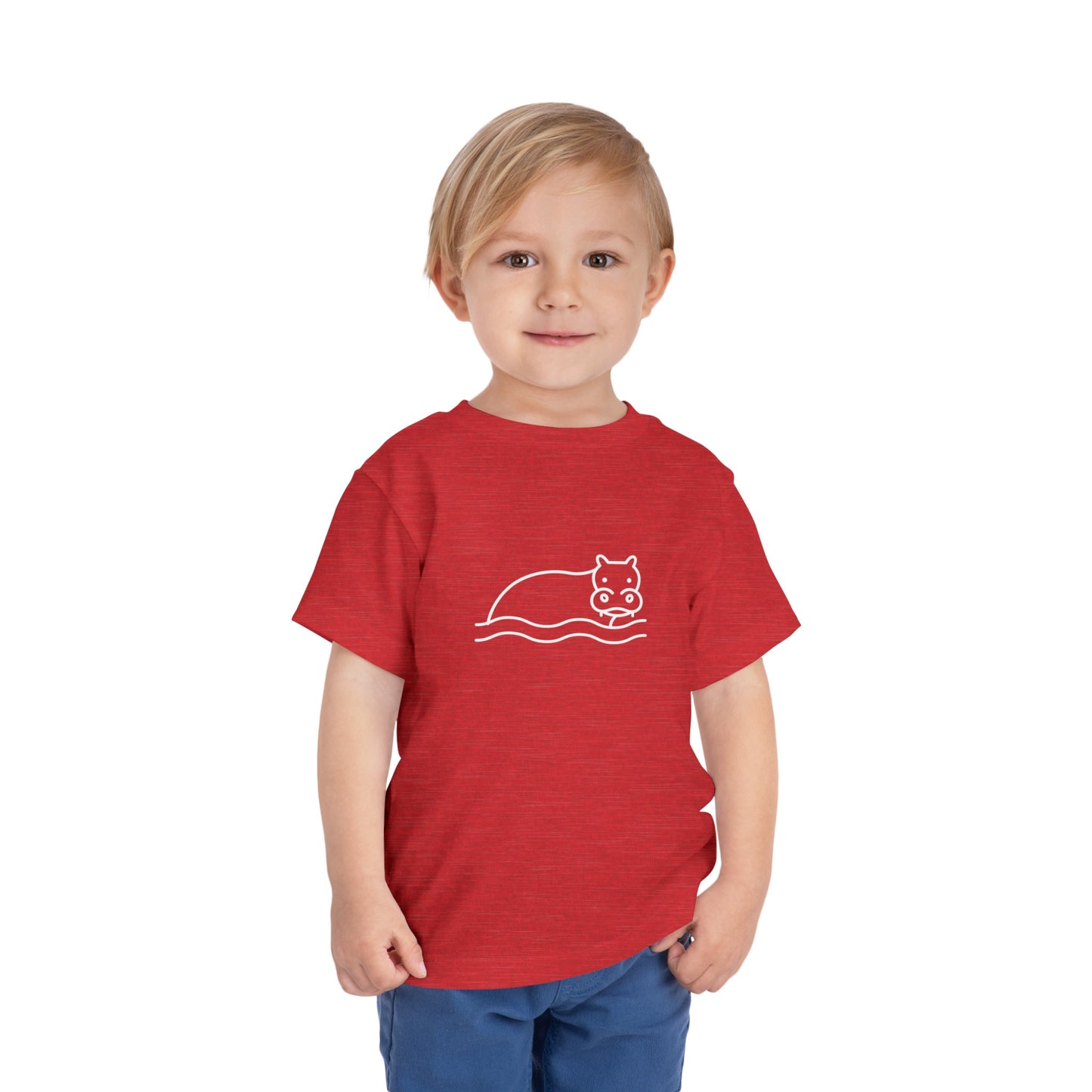 Hippo In Water Print Toddlers T-Shirt