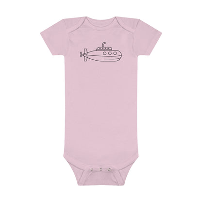 Happy Submarine Print Baby Onesies