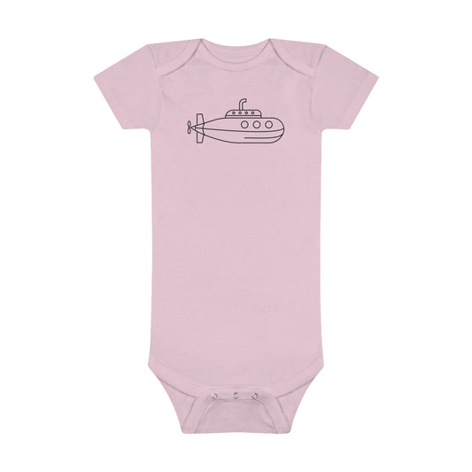 Happy Submarine Print Baby Onesies