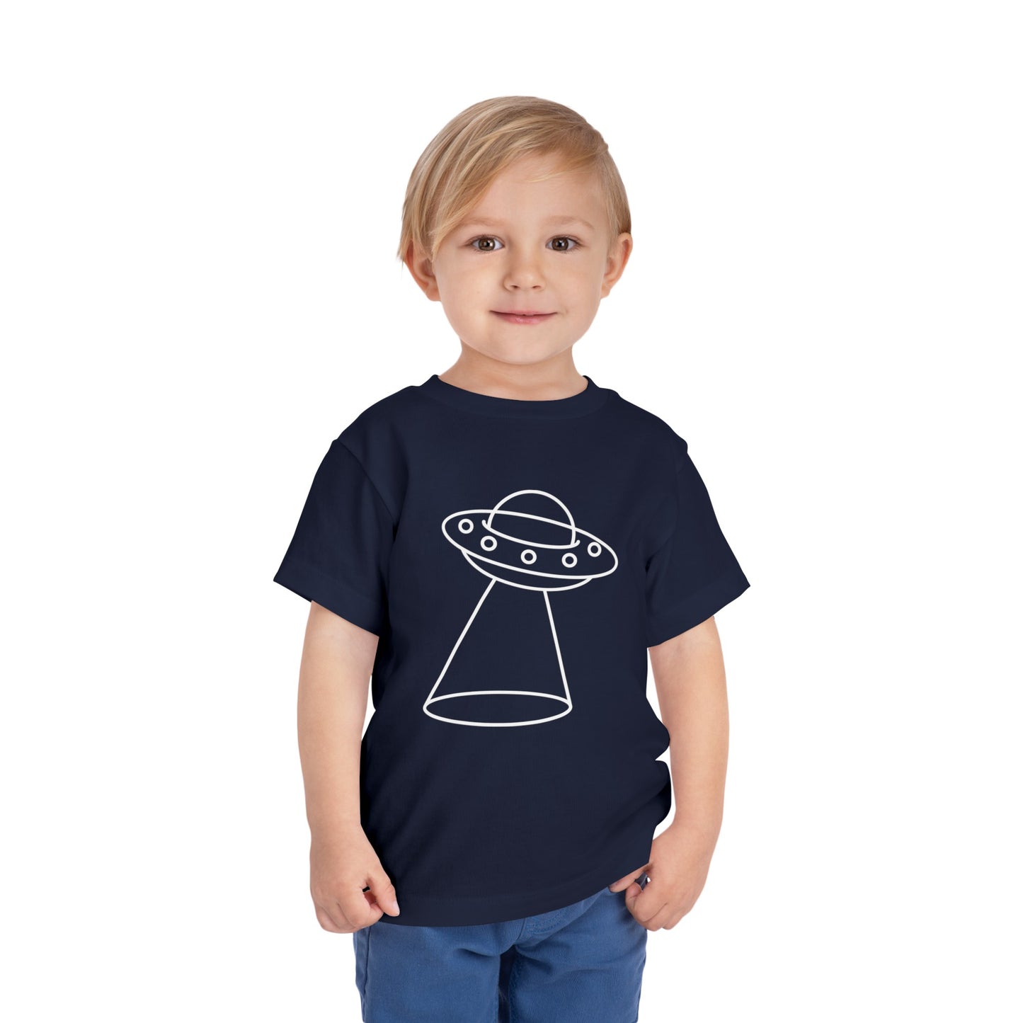 UFO with a Beam of Light Print Kids T-Shirt