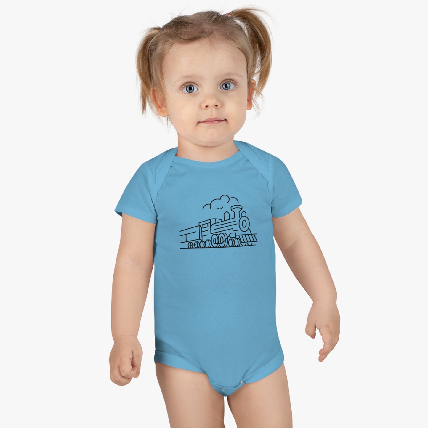 Choo-Choo Train Print Baby Onesies